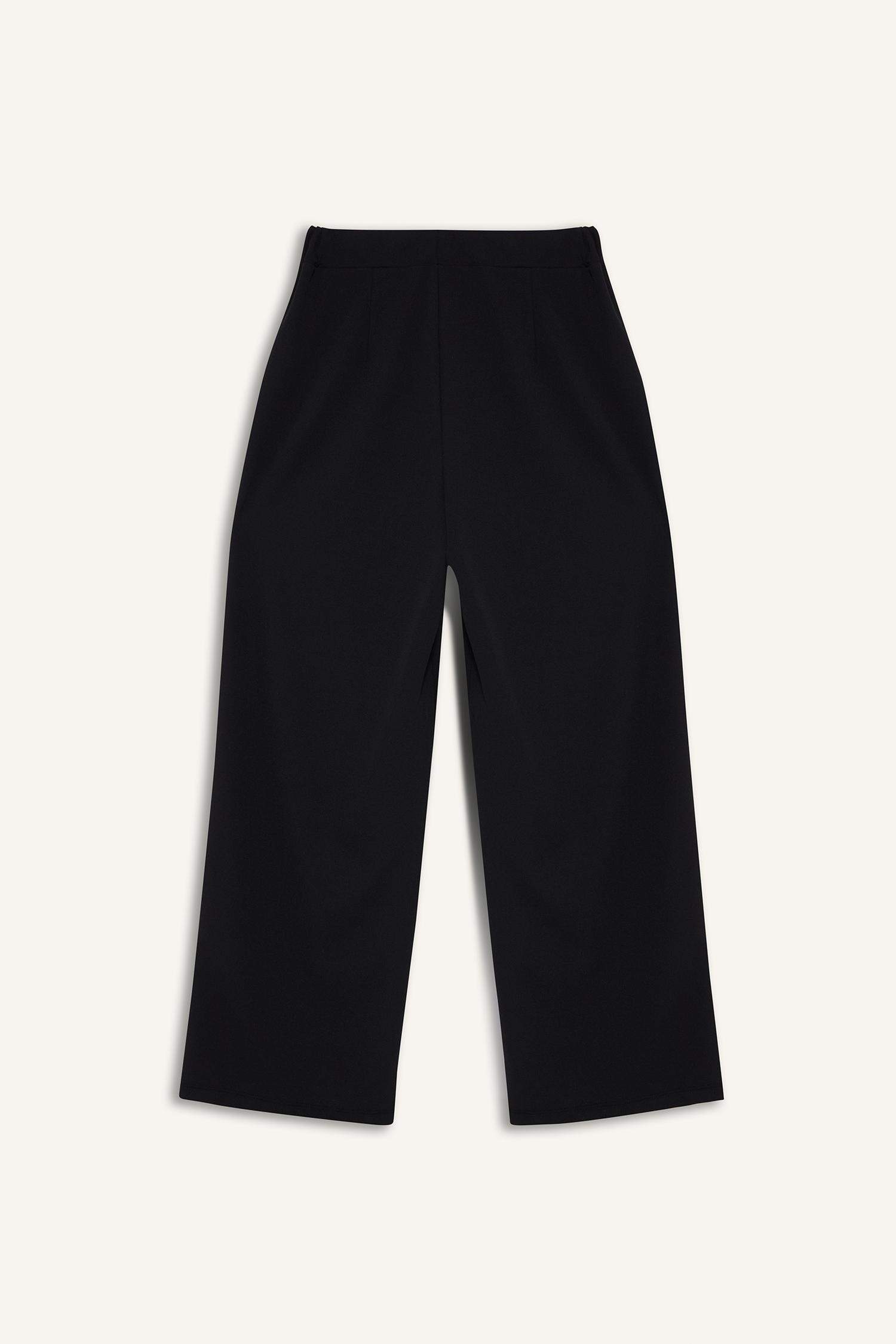 Straight Wide Crepe Pants
