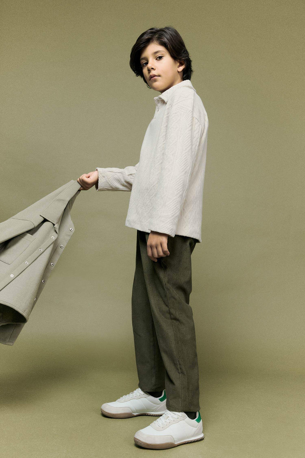 Boys Polo Collar Long-Sleeve T-Shirt