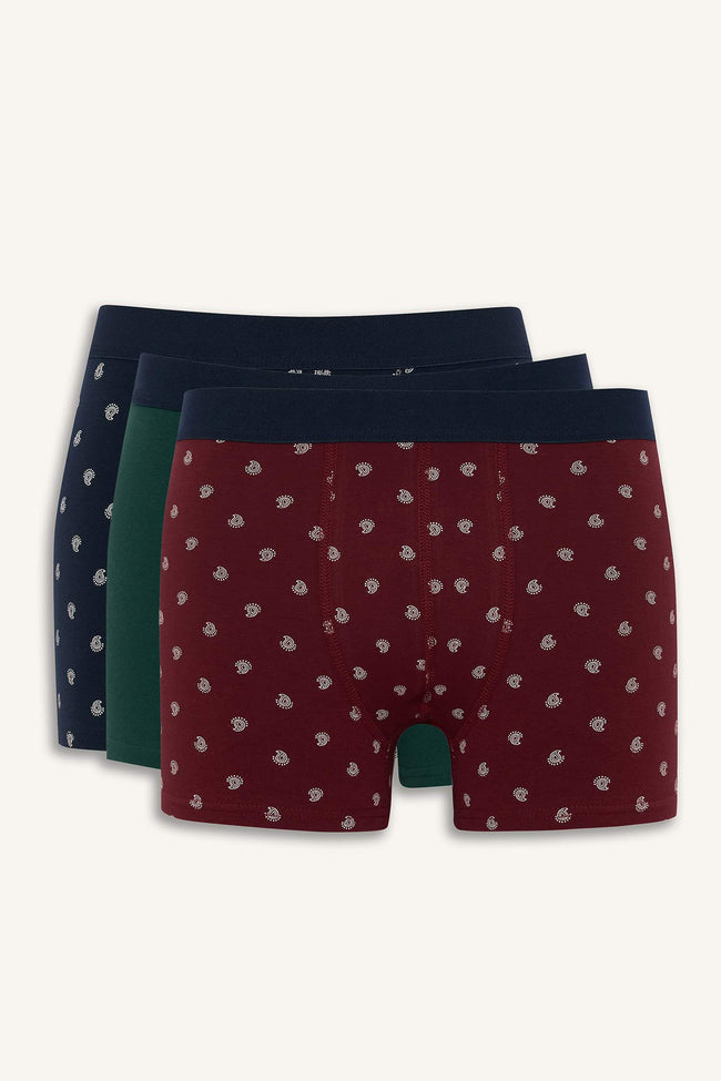 Regular Fit, Shawl Patterned 3-Pack Boxer Shorts Hover Image