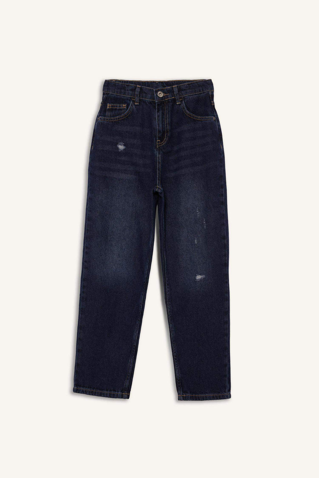 Boys Loose Fit Ripped Detailed Straight Leg Jean Trousers