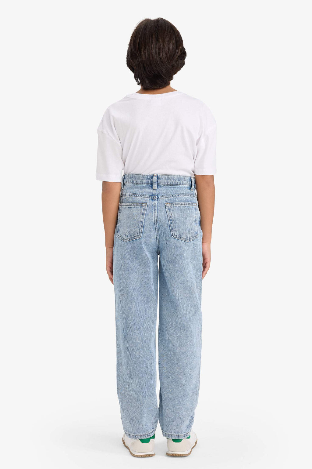 Boys Loose Fit Ripped Detailed Straight Leg Jean Trousers