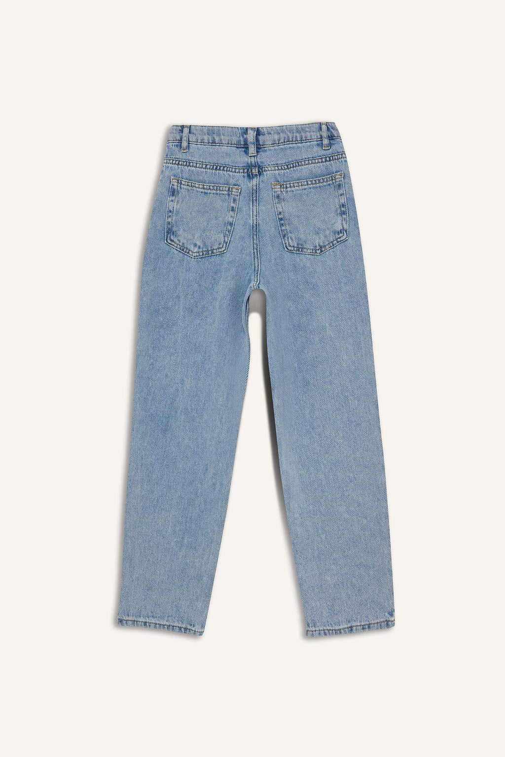 Boys Loose Fit Ripped Detailed Straight Leg Jean Trousers