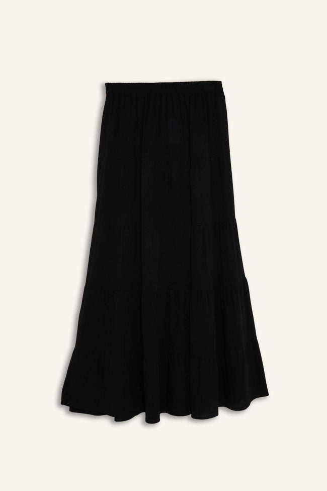 A-Line Normal Waist Crinkle Viscose Maxi Skirt Main Image