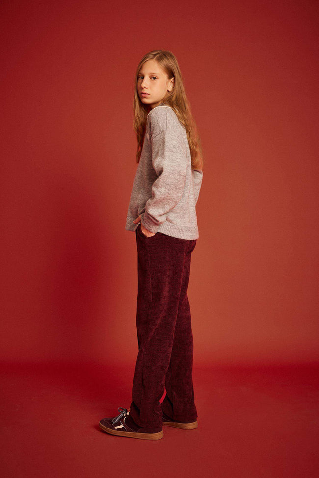Girls Wide Leg Velvet Sweatpants Main Image