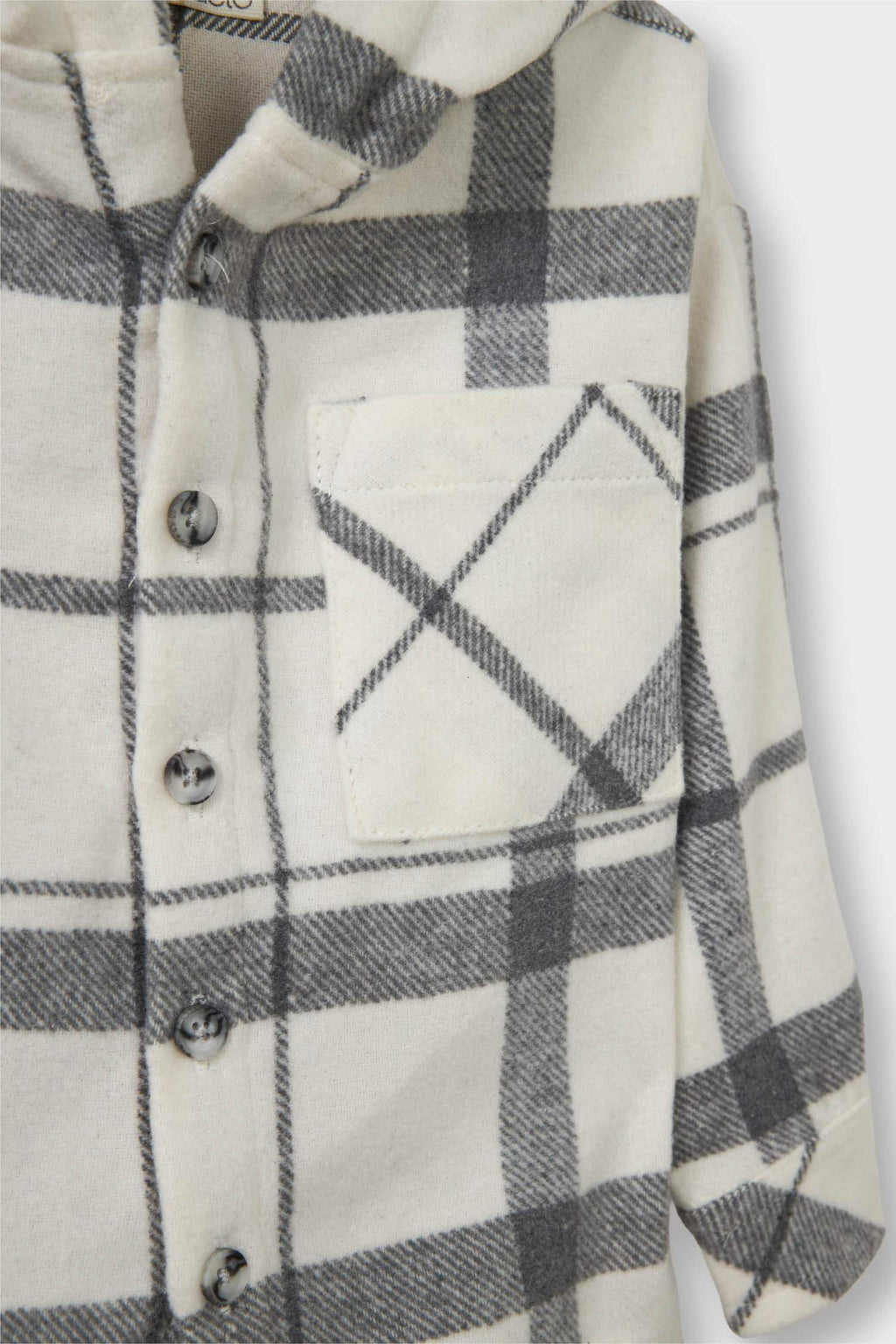 Baby Boy 2-Piece Set: Plaid Twill Hooded Shirt and Pants