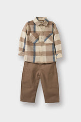 Baby Boy 2-Piece Set: Plaid Flannel Shirt and Pants