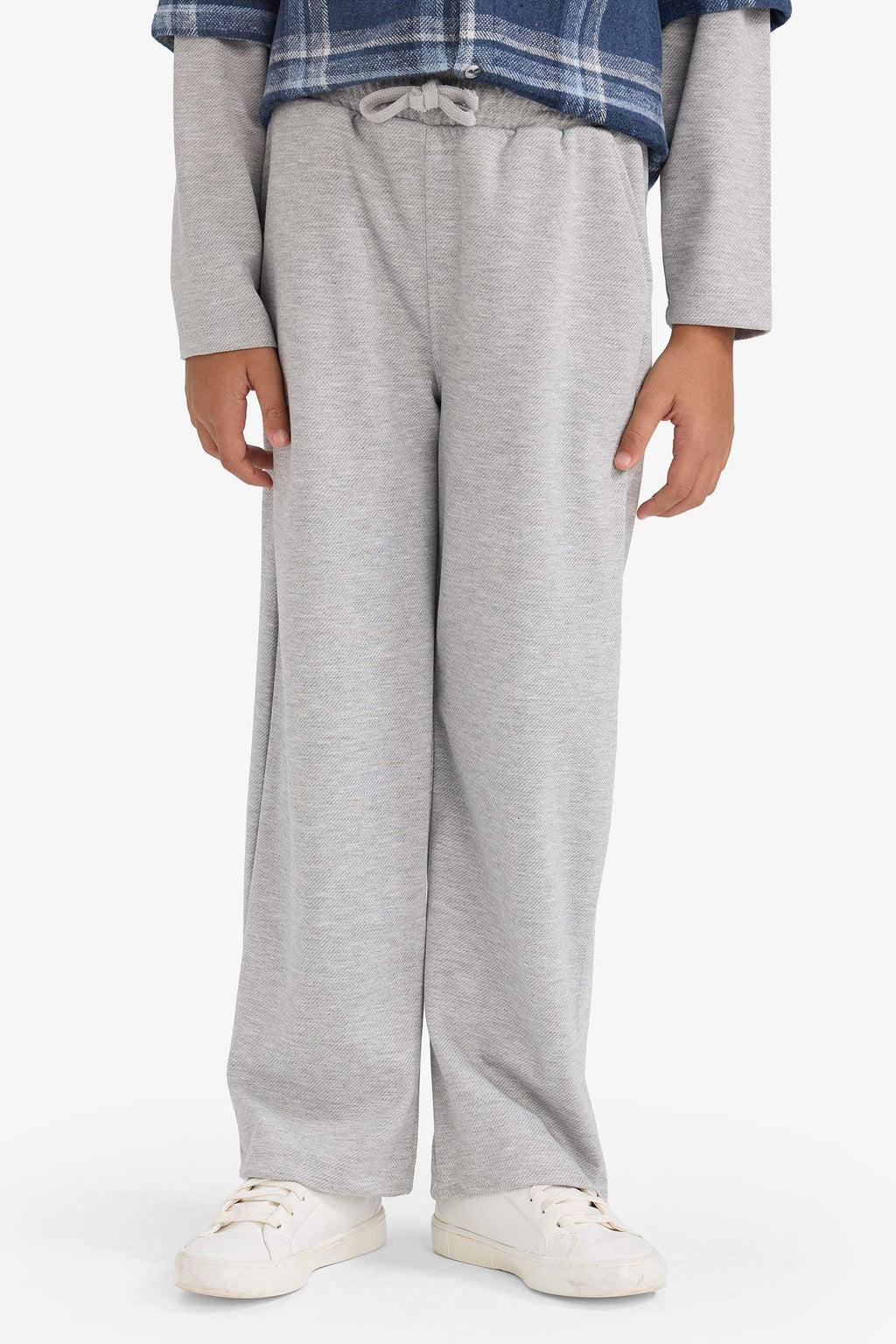 Boys 2-Piece Set: Checked Shirt with Detachable Hood and Sweatpants