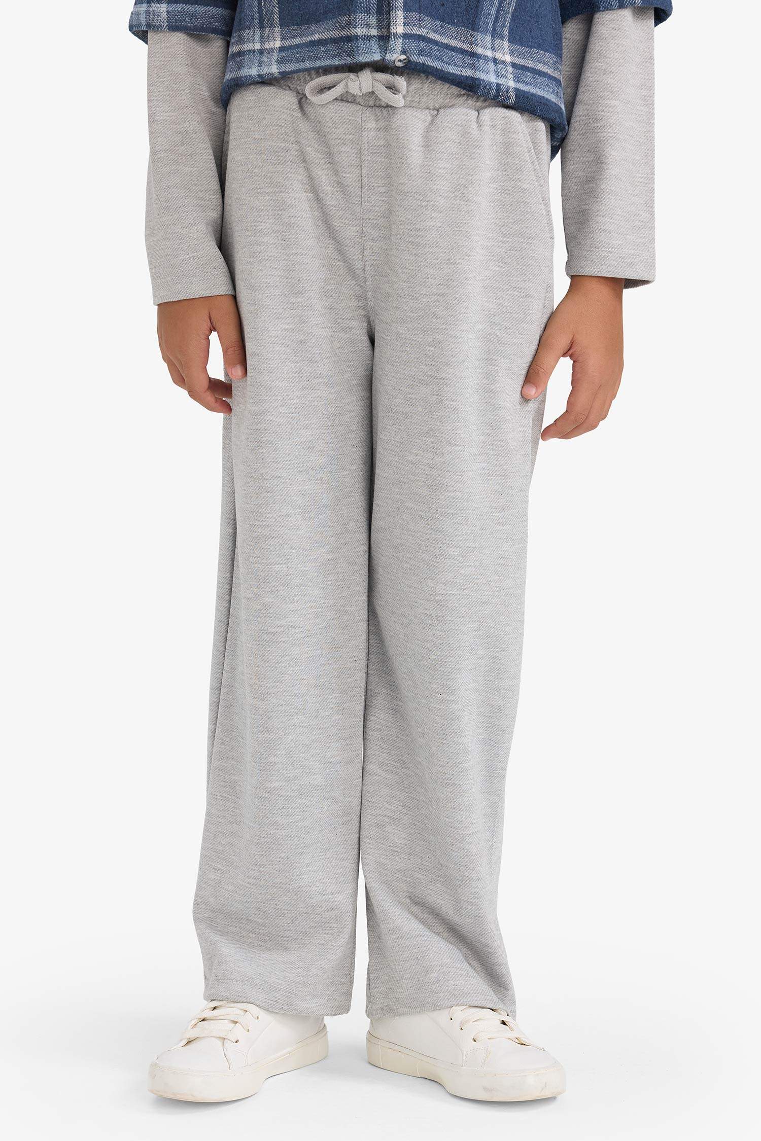 Boys 2-Piece Set: Checked Shirt with Detachable Hood and Sweatpants