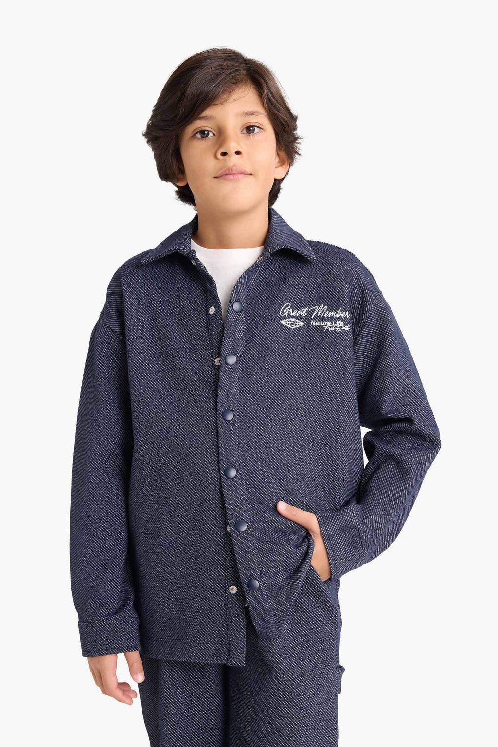 Boys Embroidered Long-Sleeved Shirt