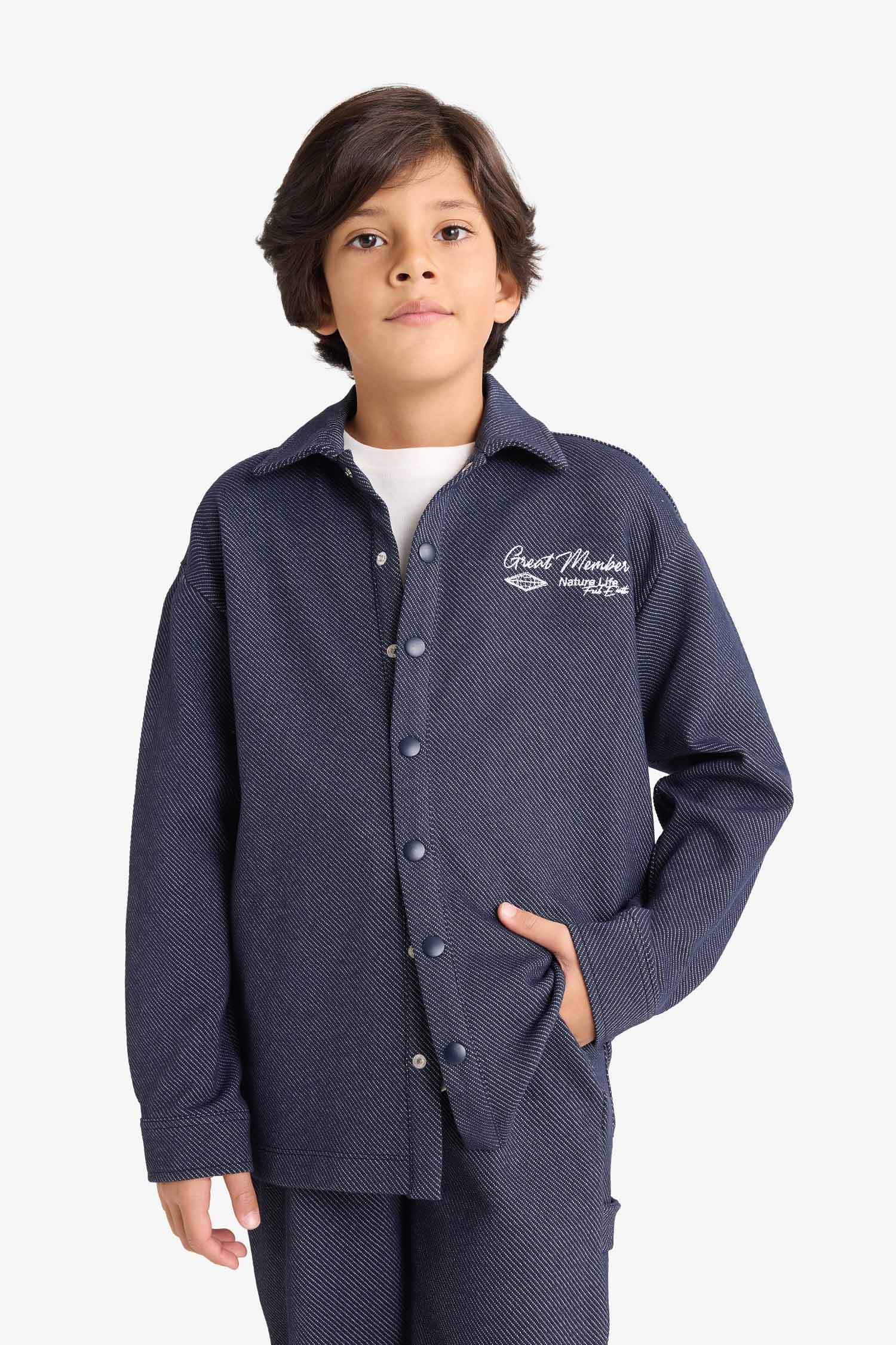 Boys Embroidered Long-Sleeved Shirt