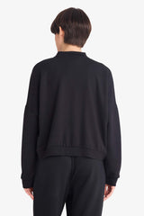 College Collar Basic Plain Zip-Up Bomber Cardigan