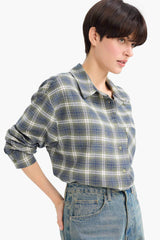 Overshirt Fit Plaid Flannel Long-Sleeve Shirt