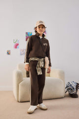Boys Two-Piece Set: Half-Zip Printed Sweatshirt and Sweatpants