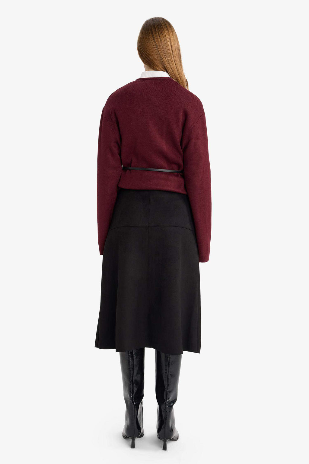 A-Line Suede Skirt