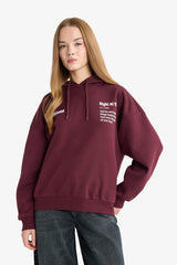 Oversize Wide Fit Hooded Sweatshirt with Back Print