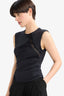 Slim Fit Narrow Cut Crew Neck Sleeveless Blouse with Lace Detail