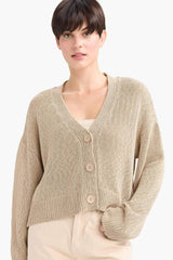 Relax Fit V-Neck Buttoned Knit Cardigan