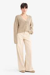 Relax Fit V-Neck Buttoned Knit Cardigan