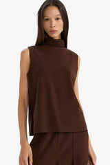 Regular Fit Turtleneck Tank Top
