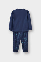 Baby Boy Pajama Set, Space Print, Long-Sleeved Cotton Top and Long Bottoms
