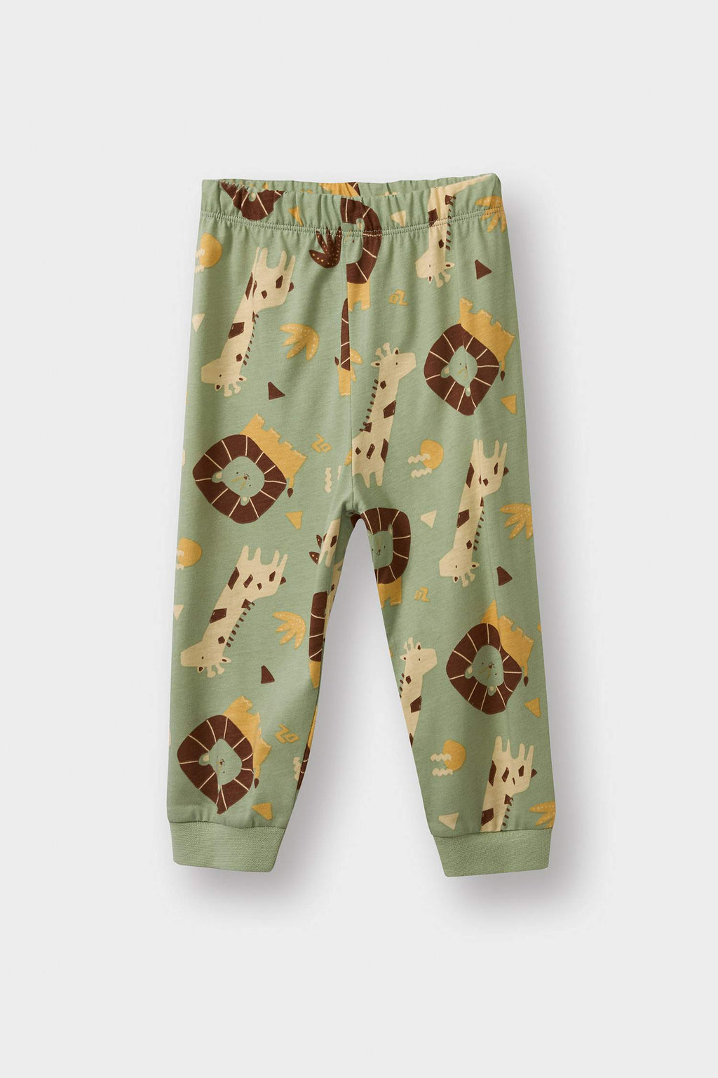 Baby Boy Pajama Set Safari Print Long-Sleeved Cotton Top and Long Bottoms