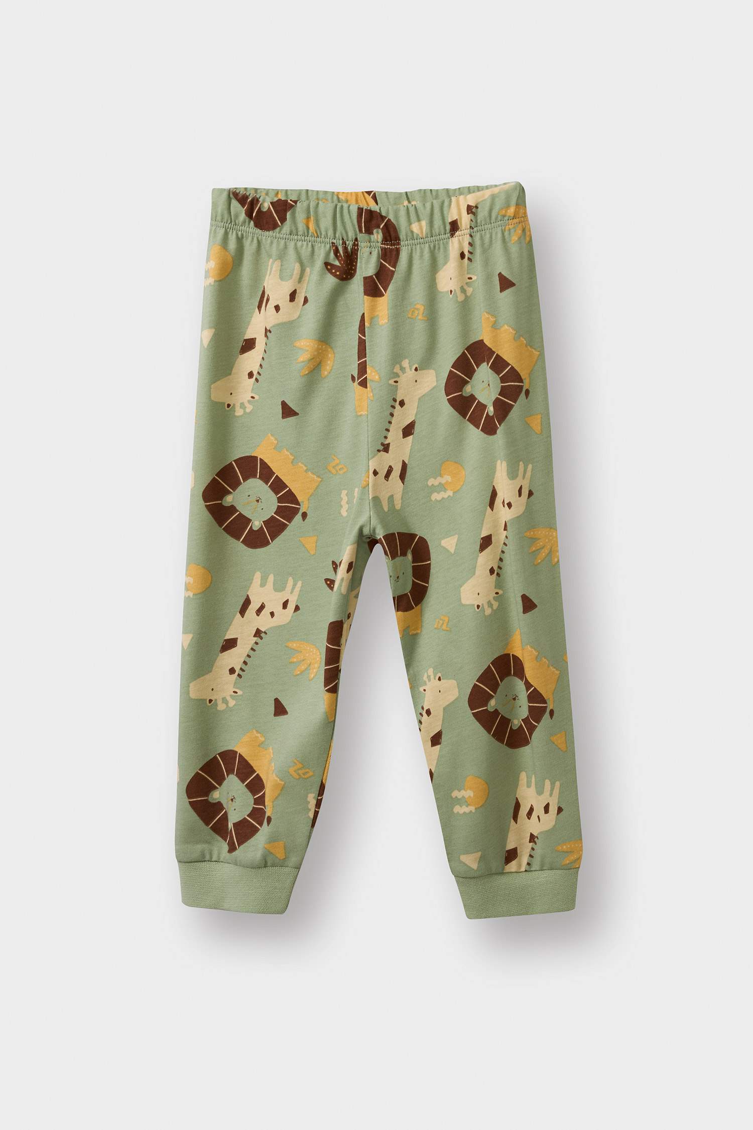Baby Boy Pajama Set Safari Print Long-Sleeved Cotton Top and Long Bottoms