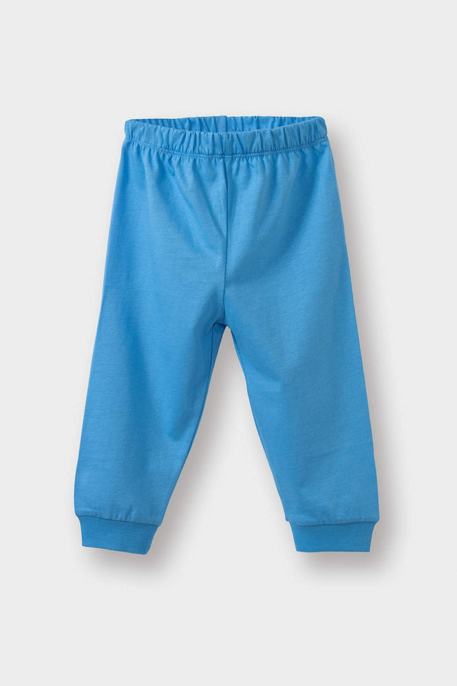 Baby Boy Pajama Set: Printed Long-Sleeved Cotton Top and Long Bottoms Main Image