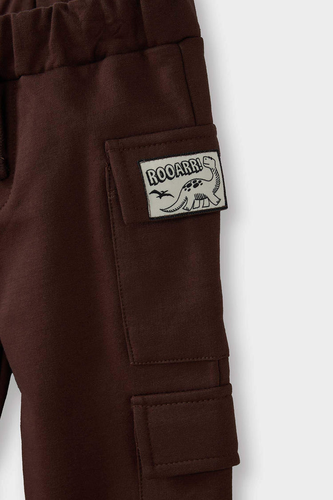 Baby Boy Sweatpants with Woven Label and Elastic Waistband Main Image