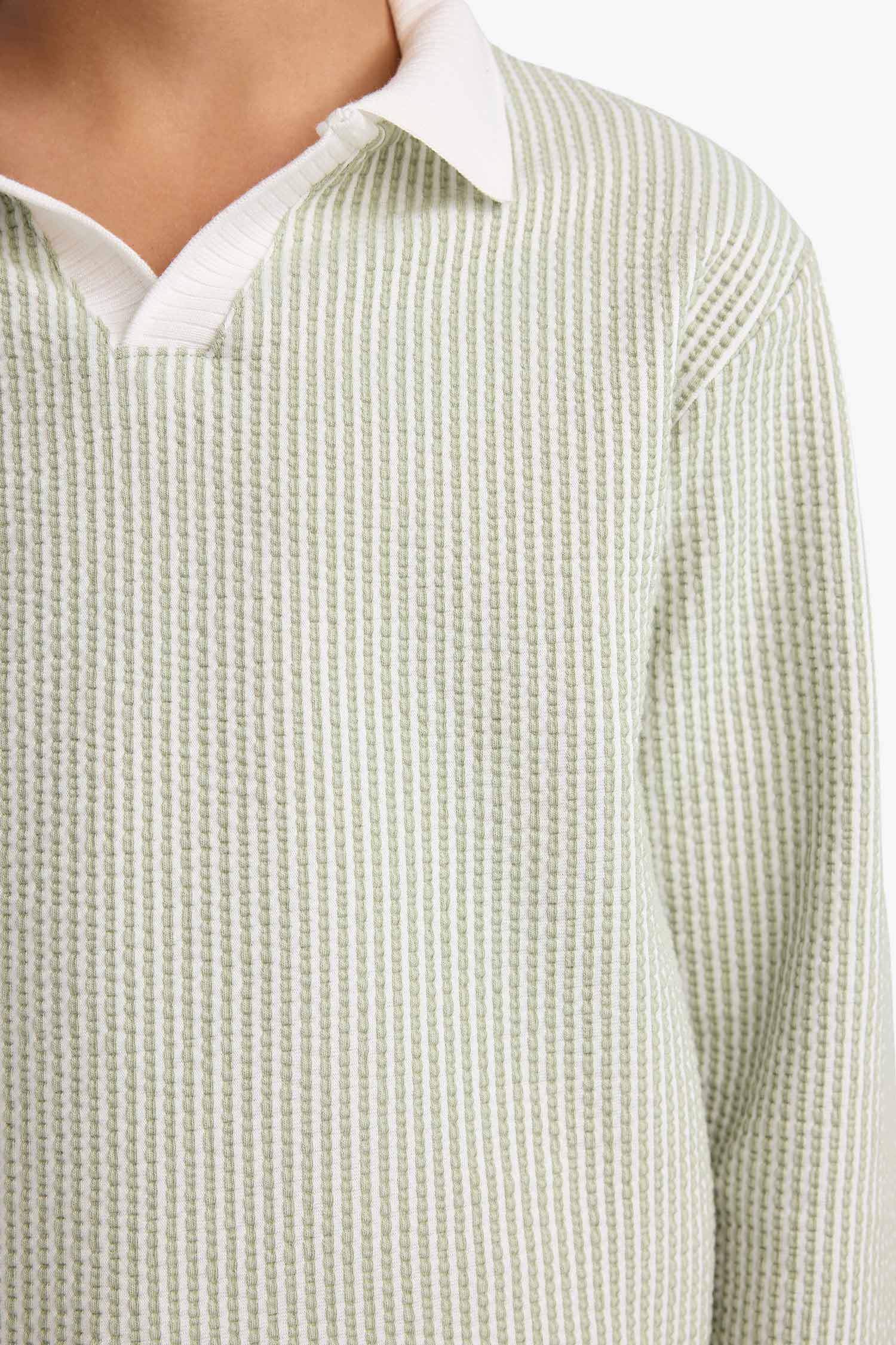 Boys Polo Collar Long-Sleeve T-Shirt