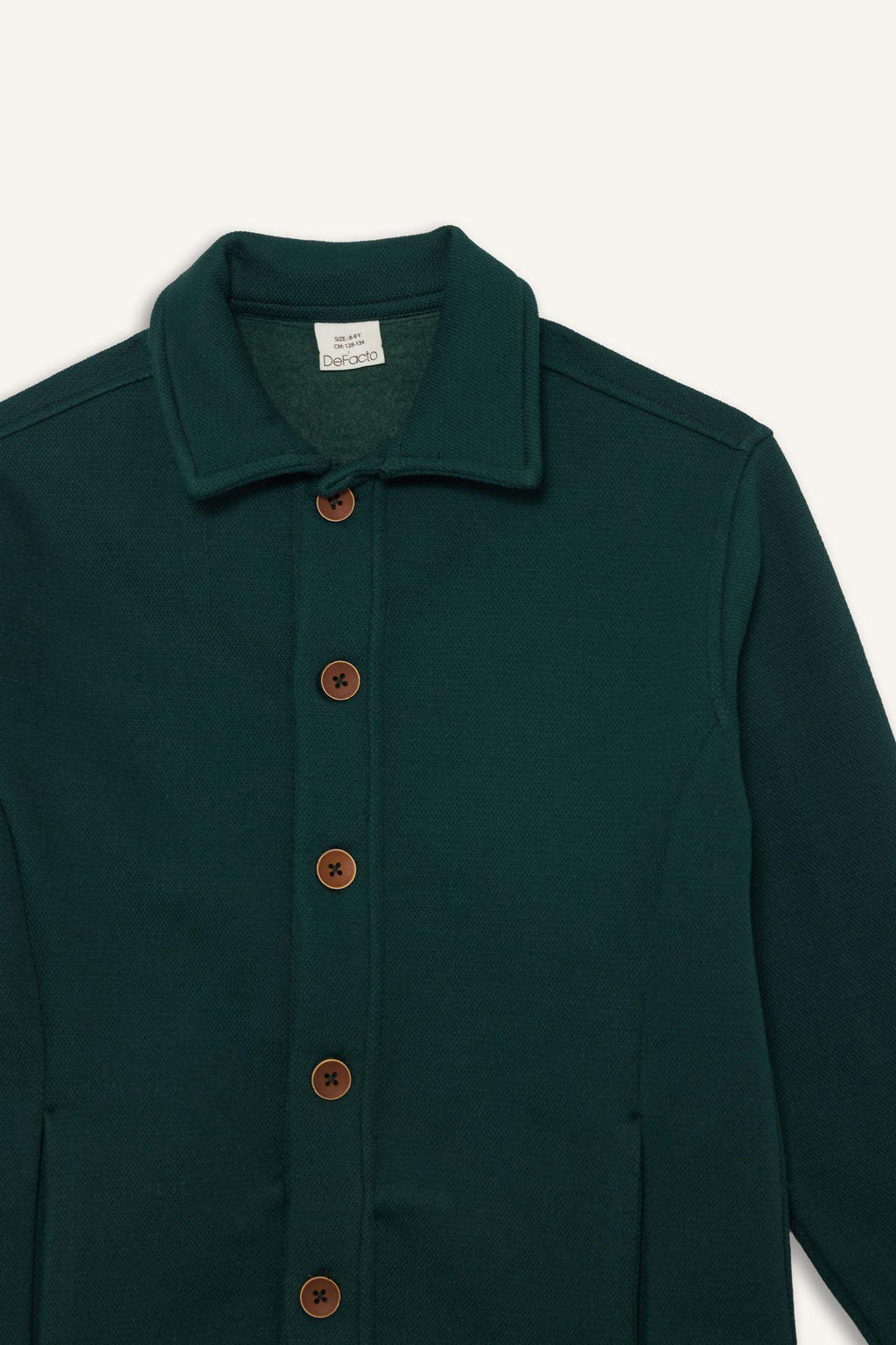 Boys Shirt Collar Buttoned Cardigan