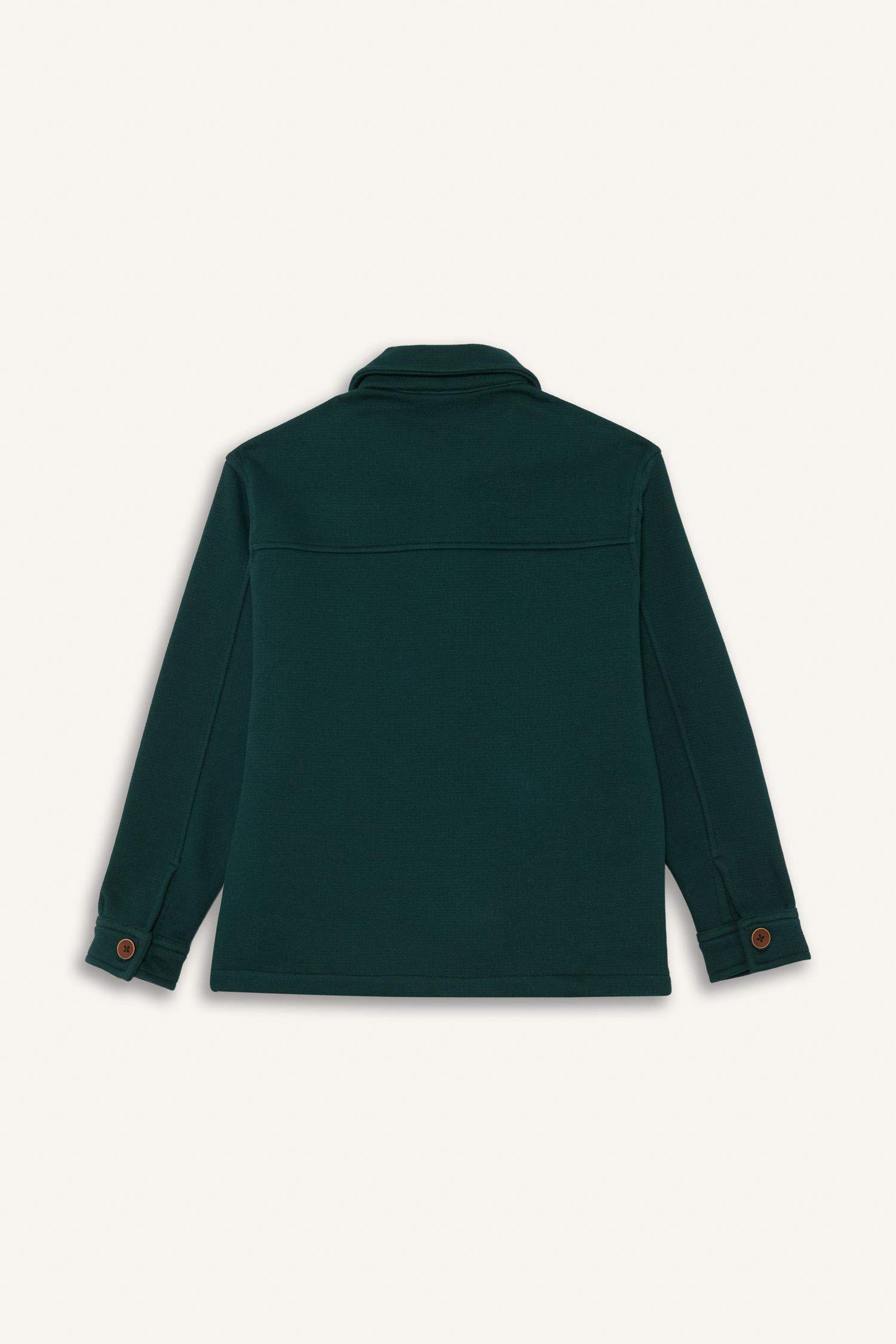 Boys Shirt Collar Buttoned Cardigan