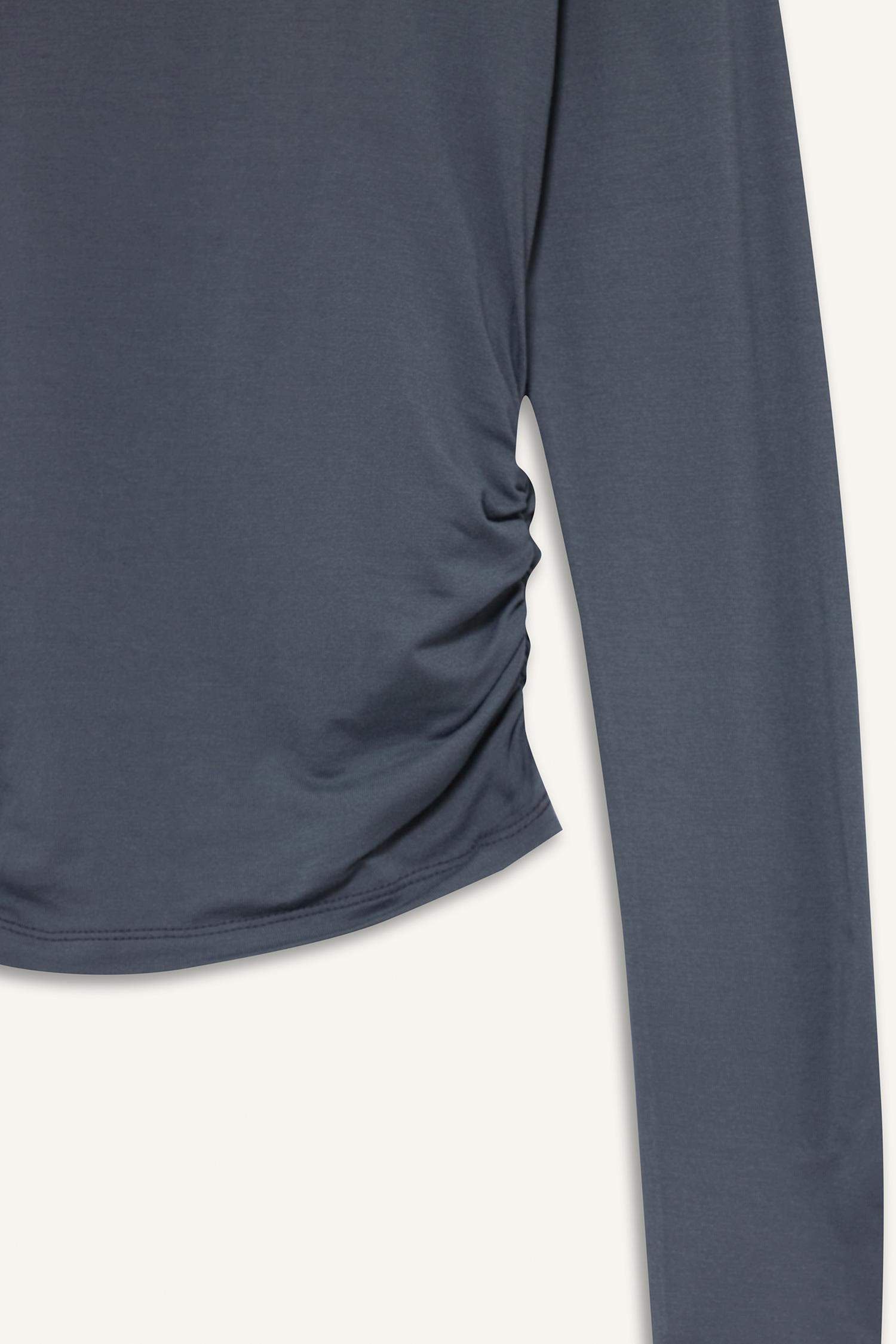 Fitted Half Turtleneck Long Sleeve Blouse