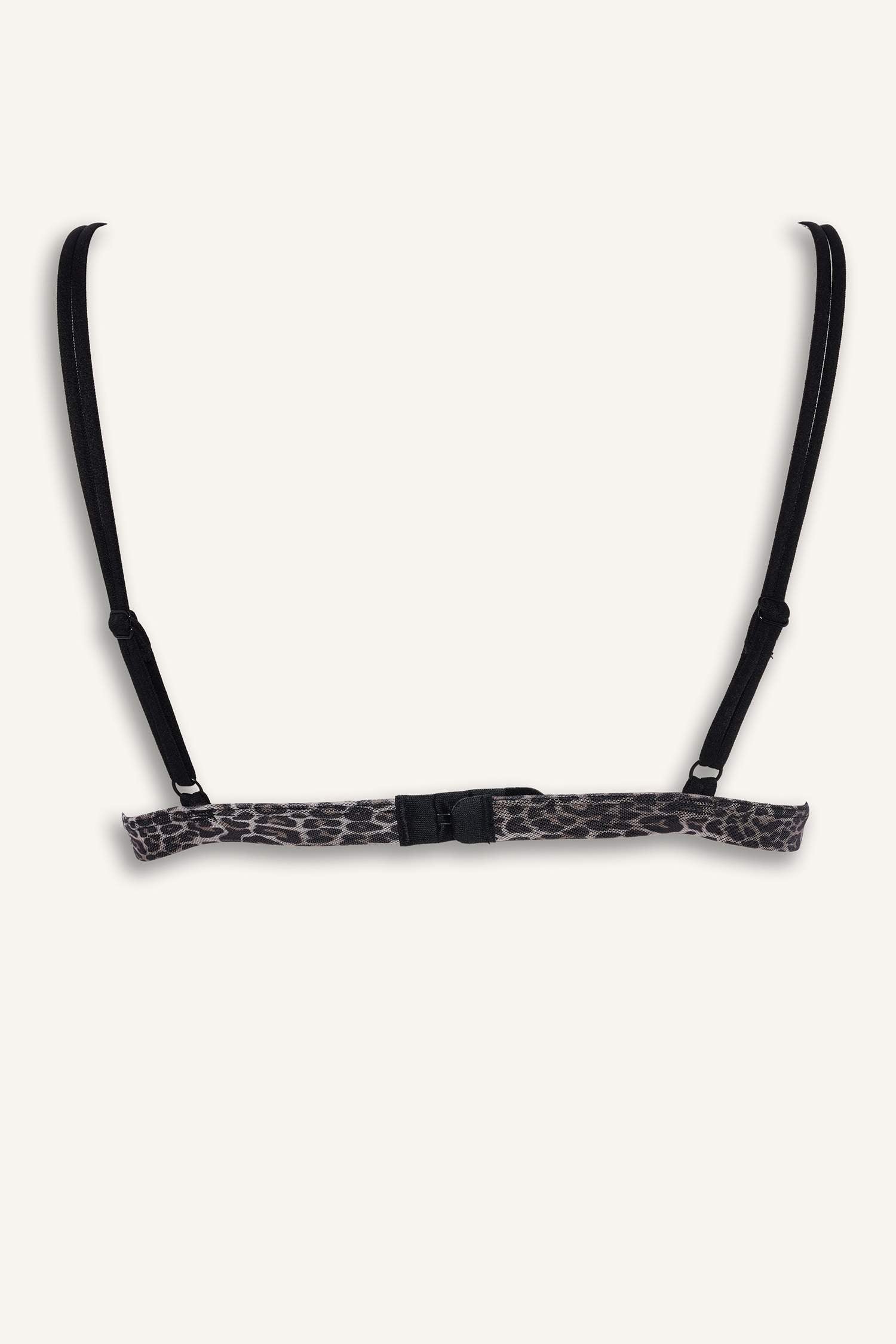 Leopard Print Tulle Unpadded, Wire-Free Triangle Bra