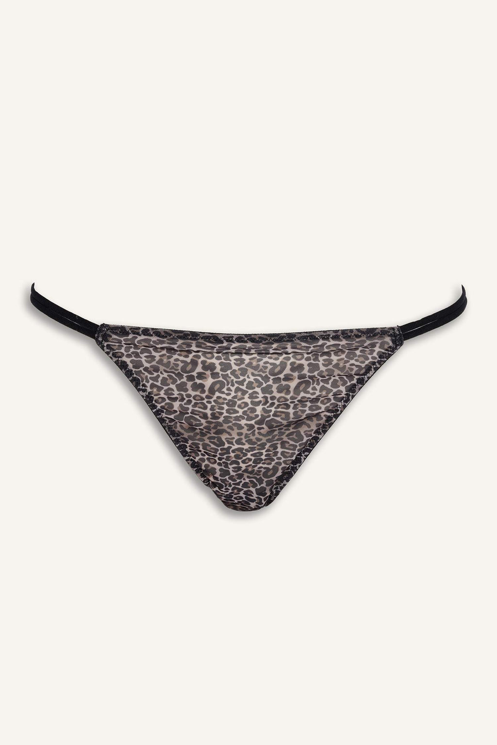 Leopard Print Tulle Brazilian Panties