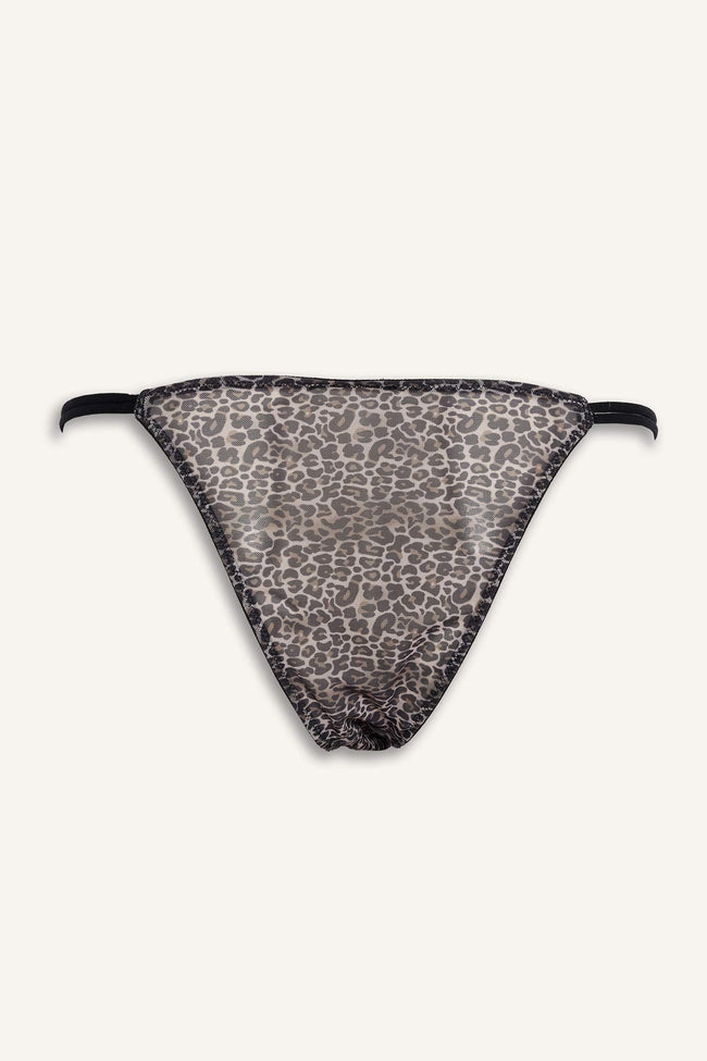 Leopard Print Tulle Brazilian Panties Main Image