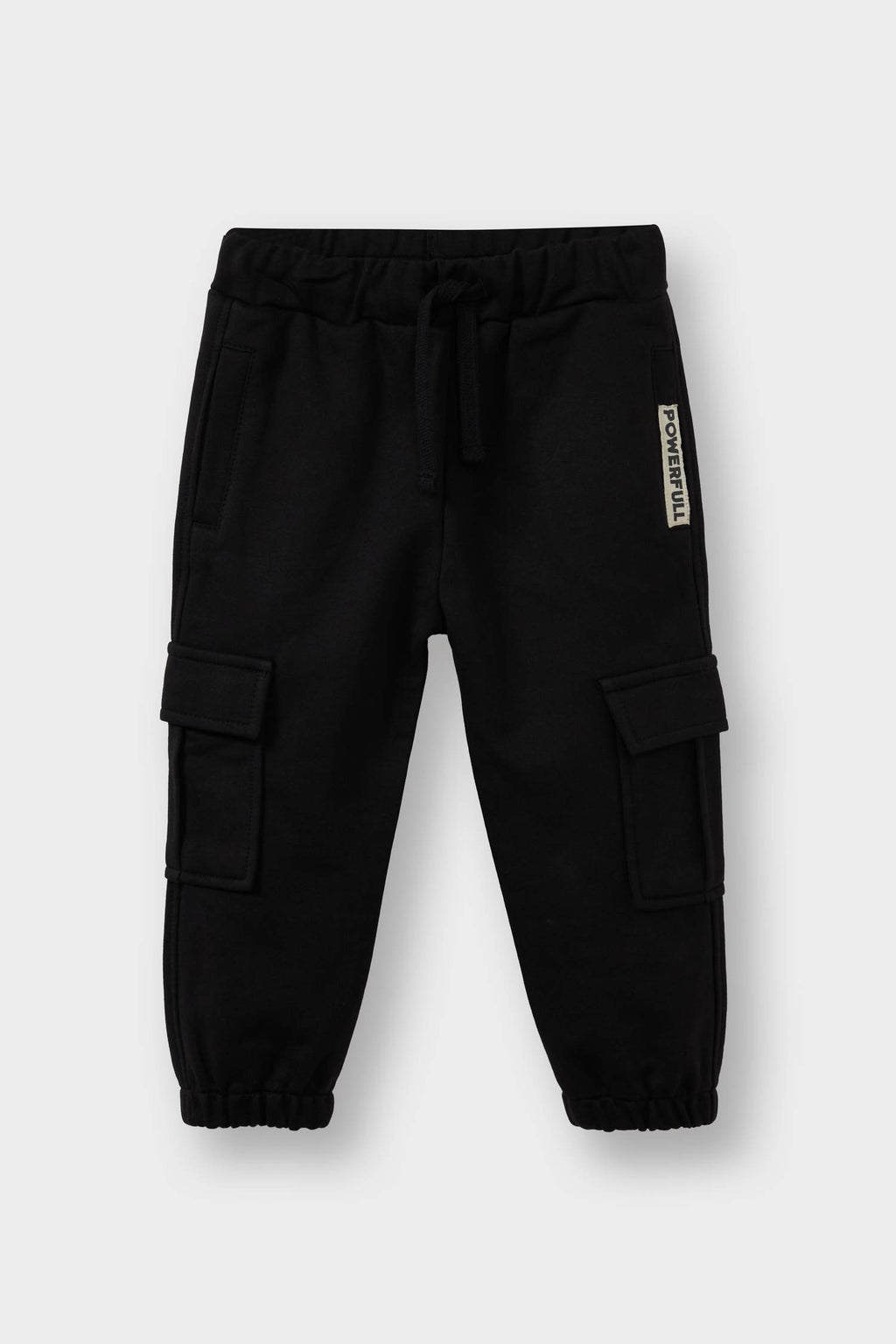 Baby Boy Sweatpants with Woven Label and Elastic Waistband