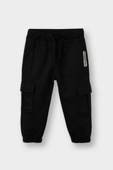 Baby Boy Sweatpants with Woven Label and Elastic Waistband