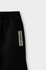 Baby Boy Sweatpants with Woven Label and Elastic Waistband