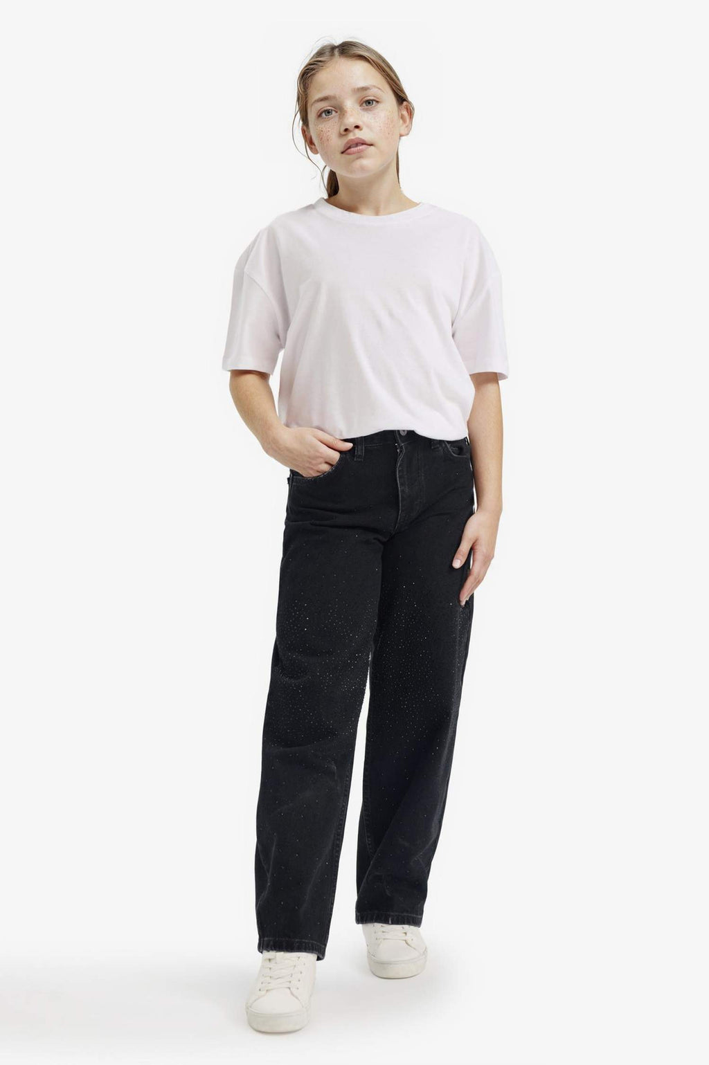 Girls Baggy Fit Wide Leg Jeans