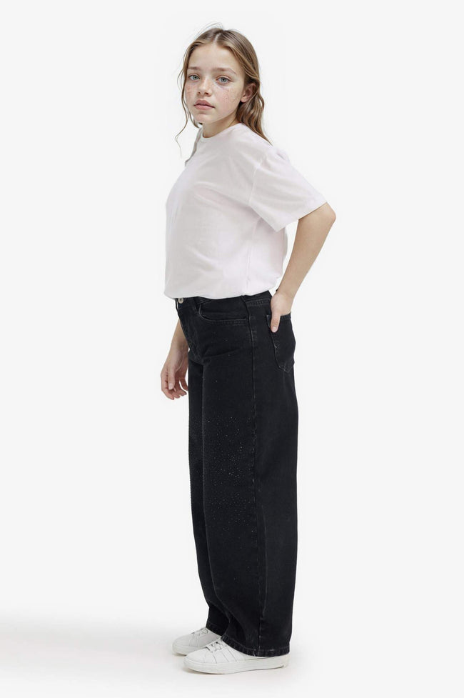 Girls Baggy Fit Wide Leg Jeans Main Image