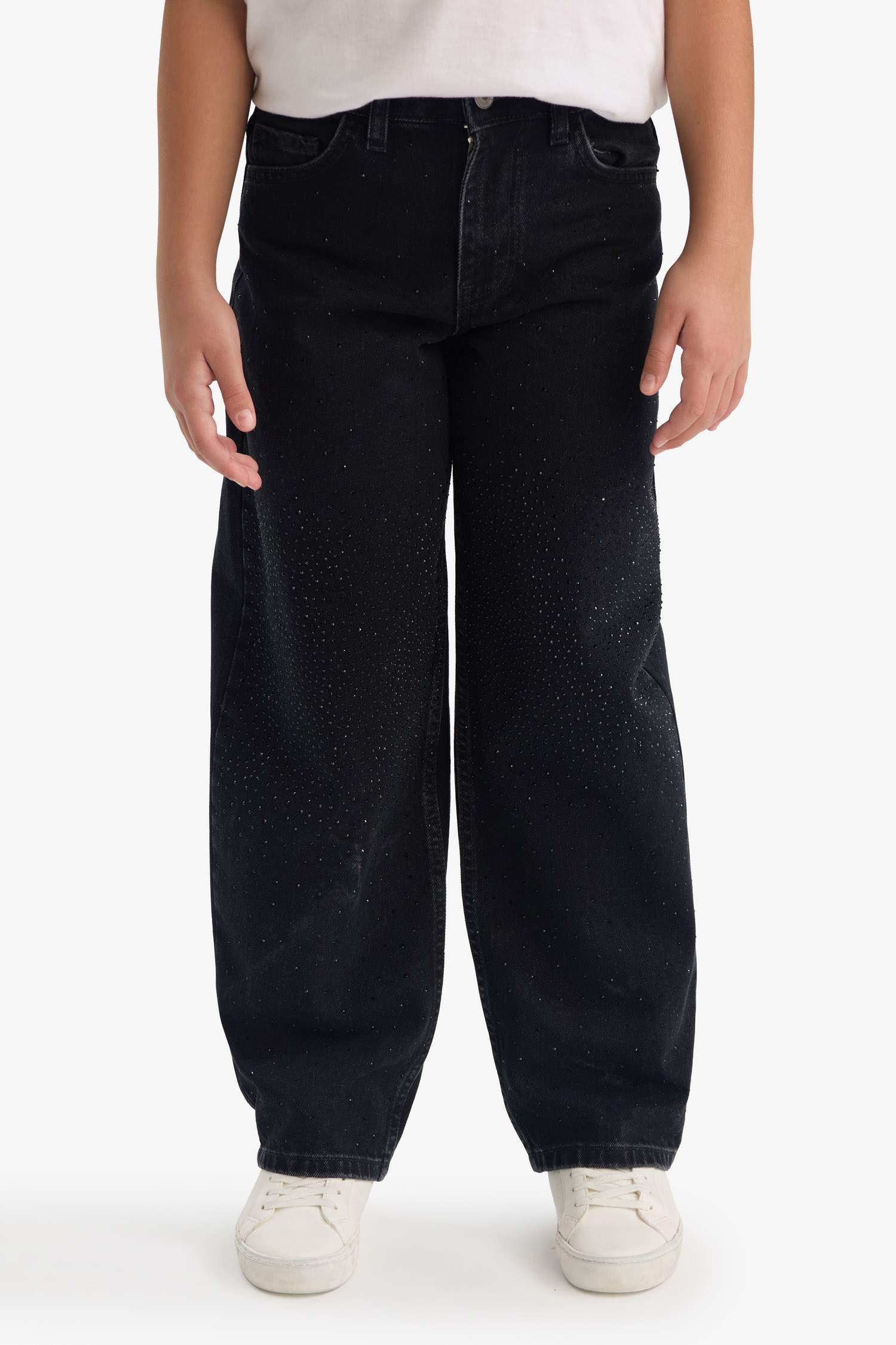 Girls Baggy Fit Wide Leg Jeans