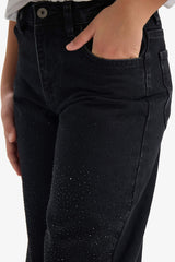Girls Baggy Fit Wide Leg Jeans