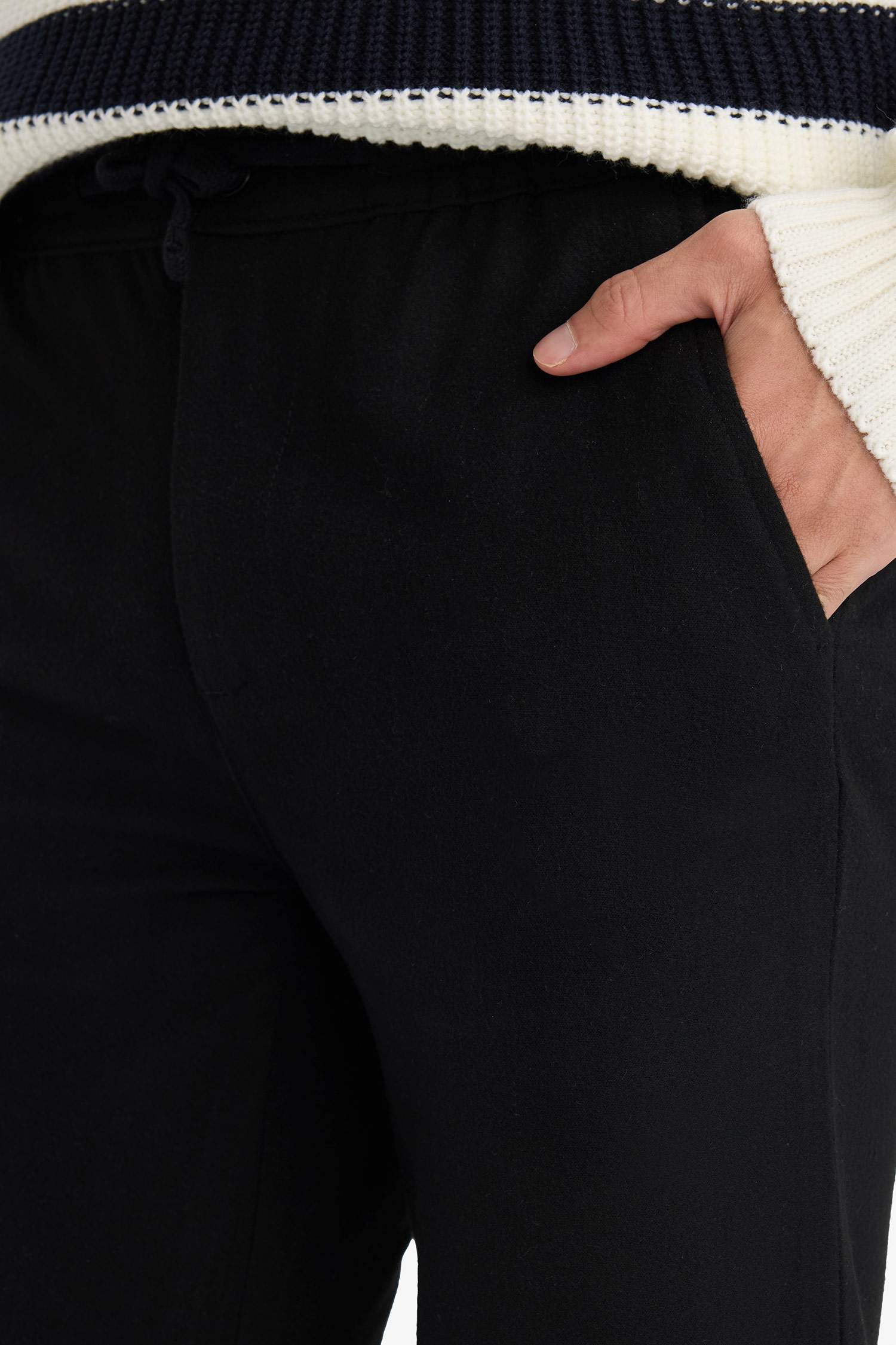 Regular Fit Straight Leg Trousers with Pockets