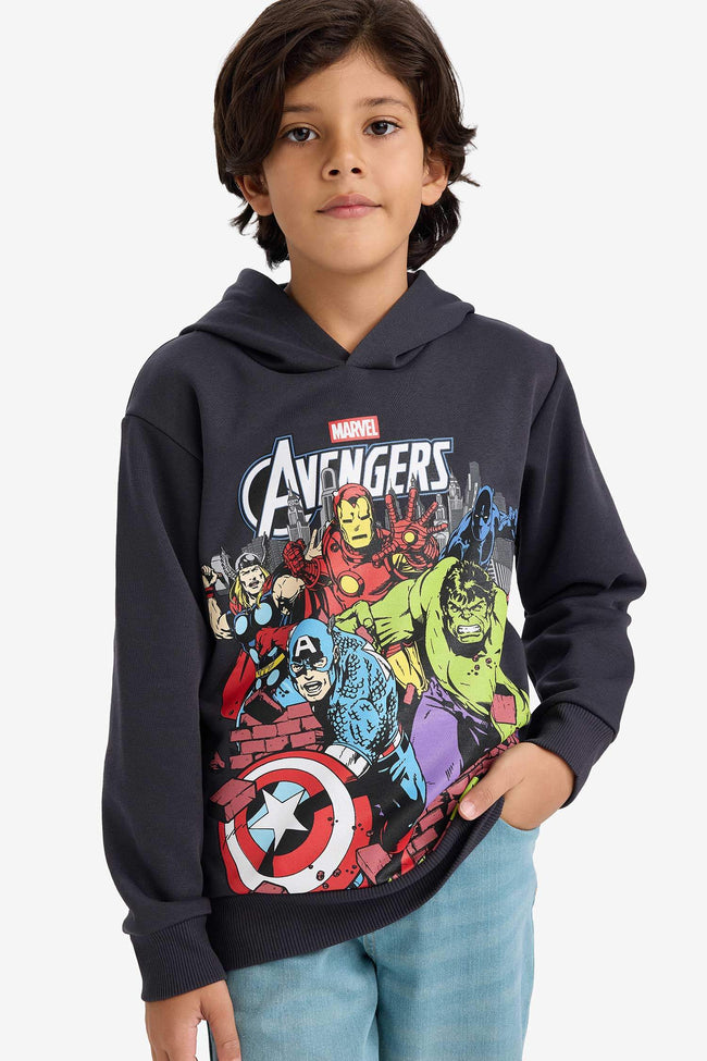 Boys Marvel Avengers Hooded Sweatshirt with Soft Fleece Lining Hover Image