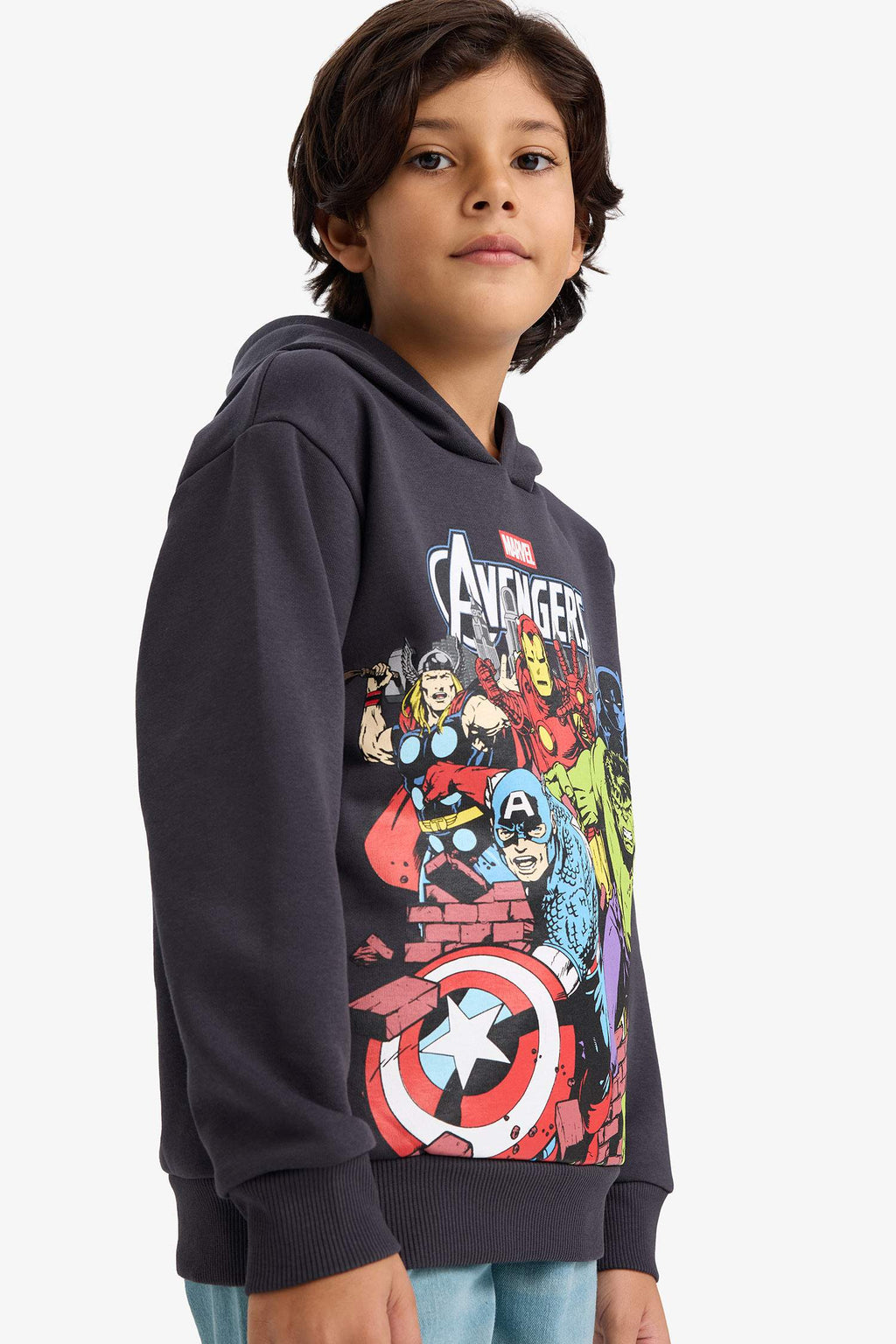 Boys Marvel Avengers Hooded Sweatshirt with Soft Fleece Lining