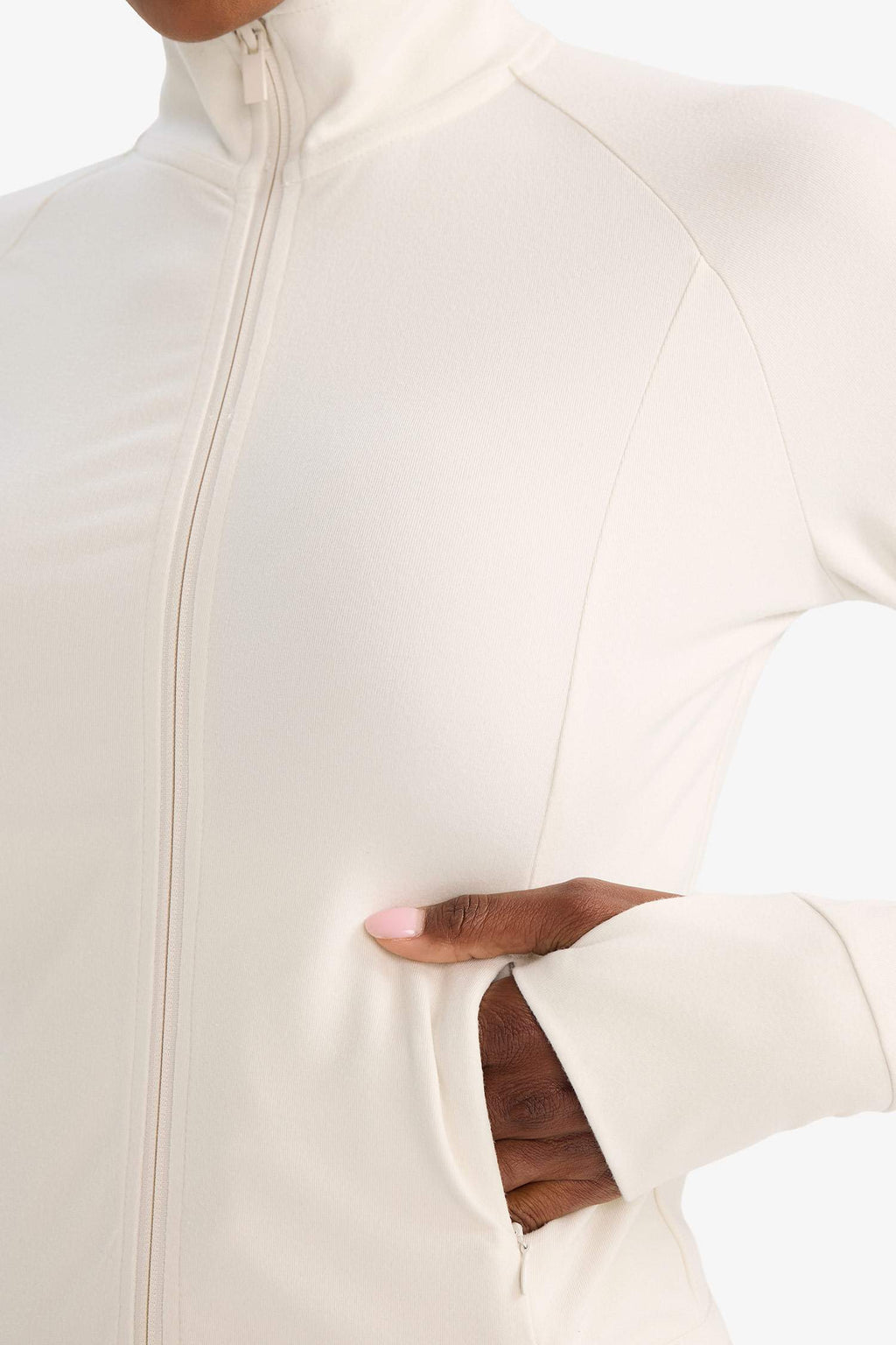 Slim Fit, Narrow Cut, High Collar, Soft Fleece Lined Cardigan