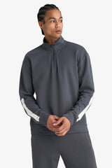 Standard Fit Stand Collar Half-Zip Modal Sweatshirt