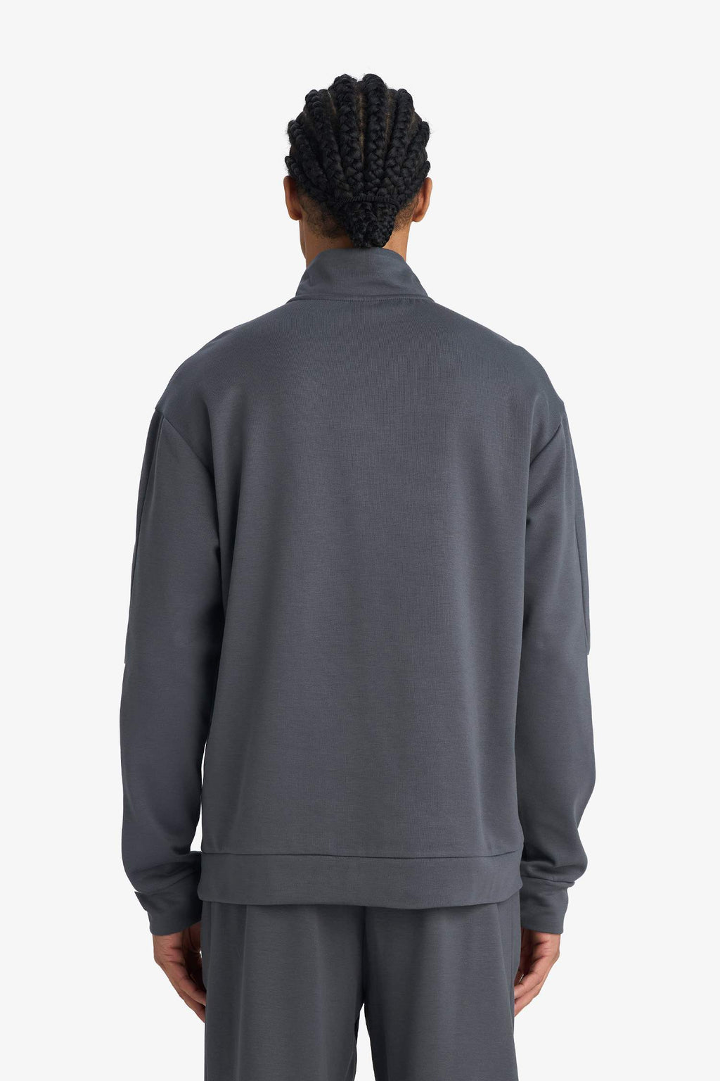 Standard Fit Stand Collar Half-Zip Modal Sweatshirt