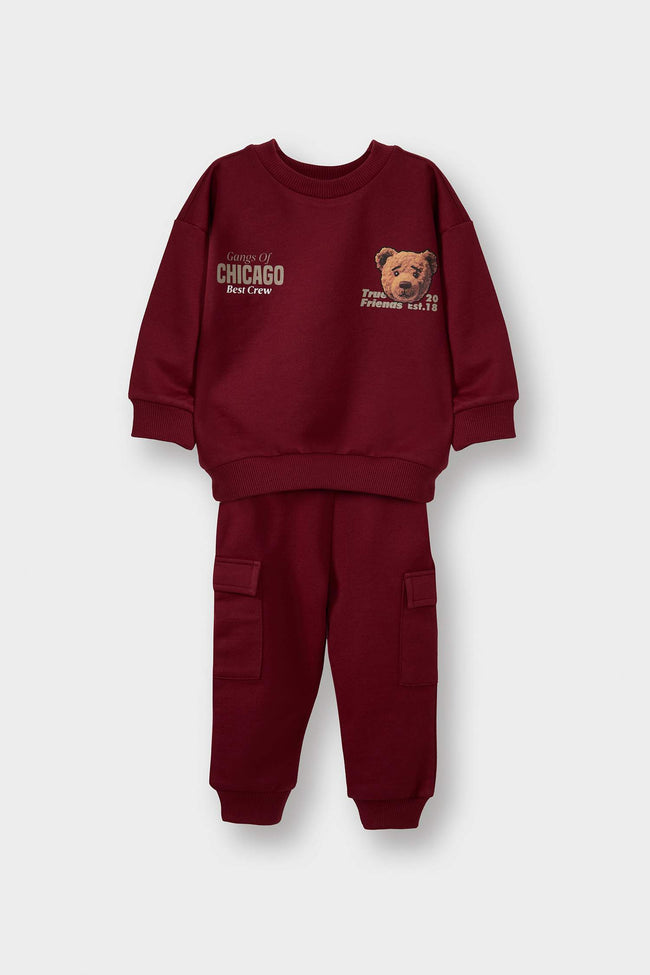 Baby Boy 2-Piece Set: Sweatshirt and Sweatpants with Bear Print Hover Image