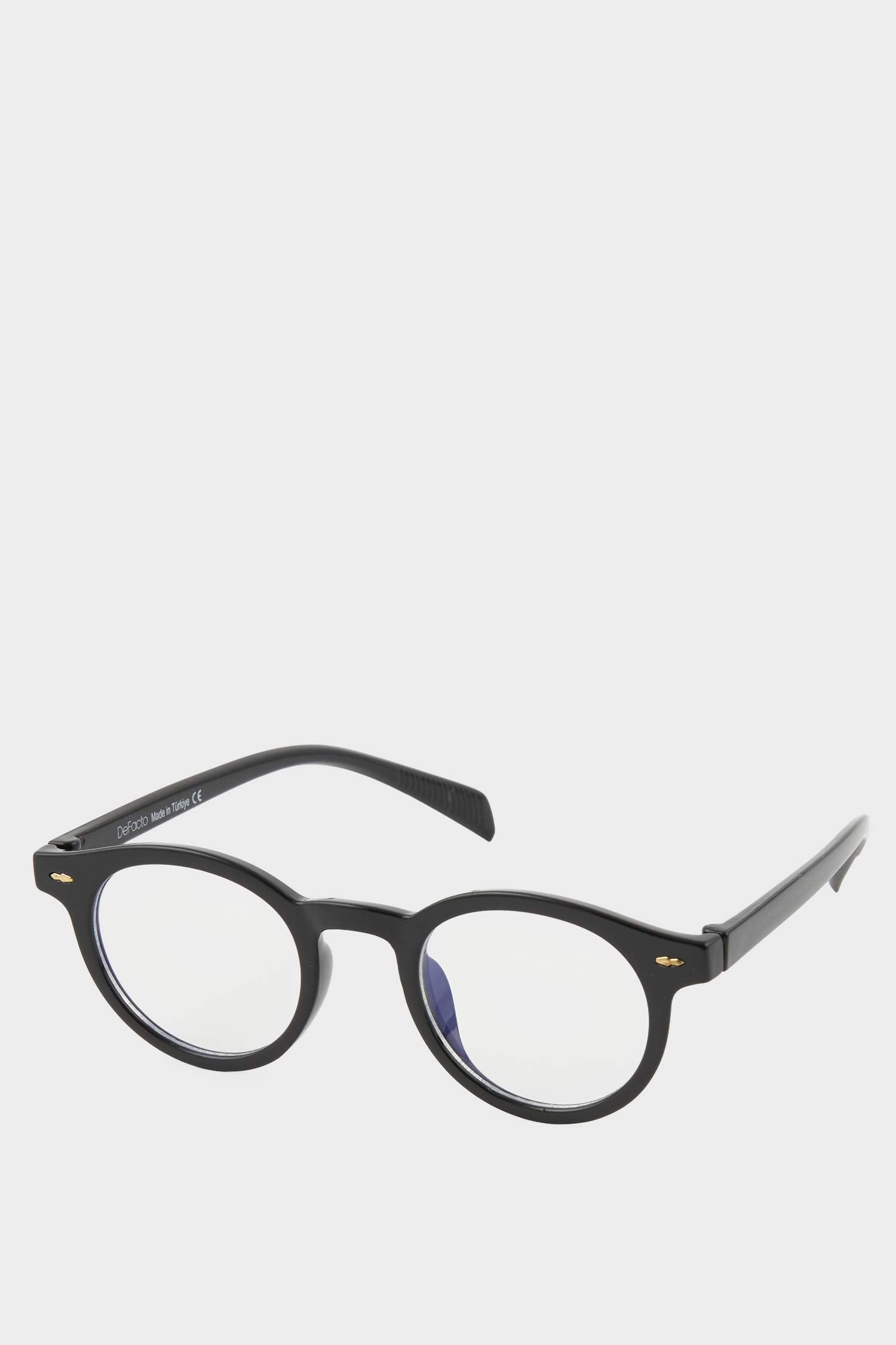 Womens Blue Lens Black Frame Glasses